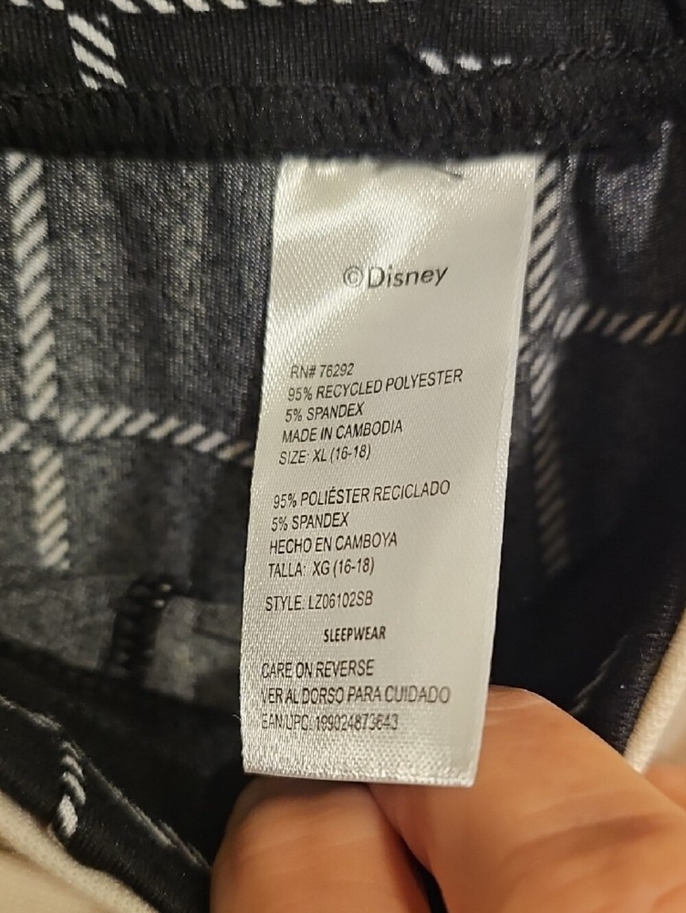 Disney Jack and Sally Tank Top Pajama Set In Cream & Black - Picture 5 of 7